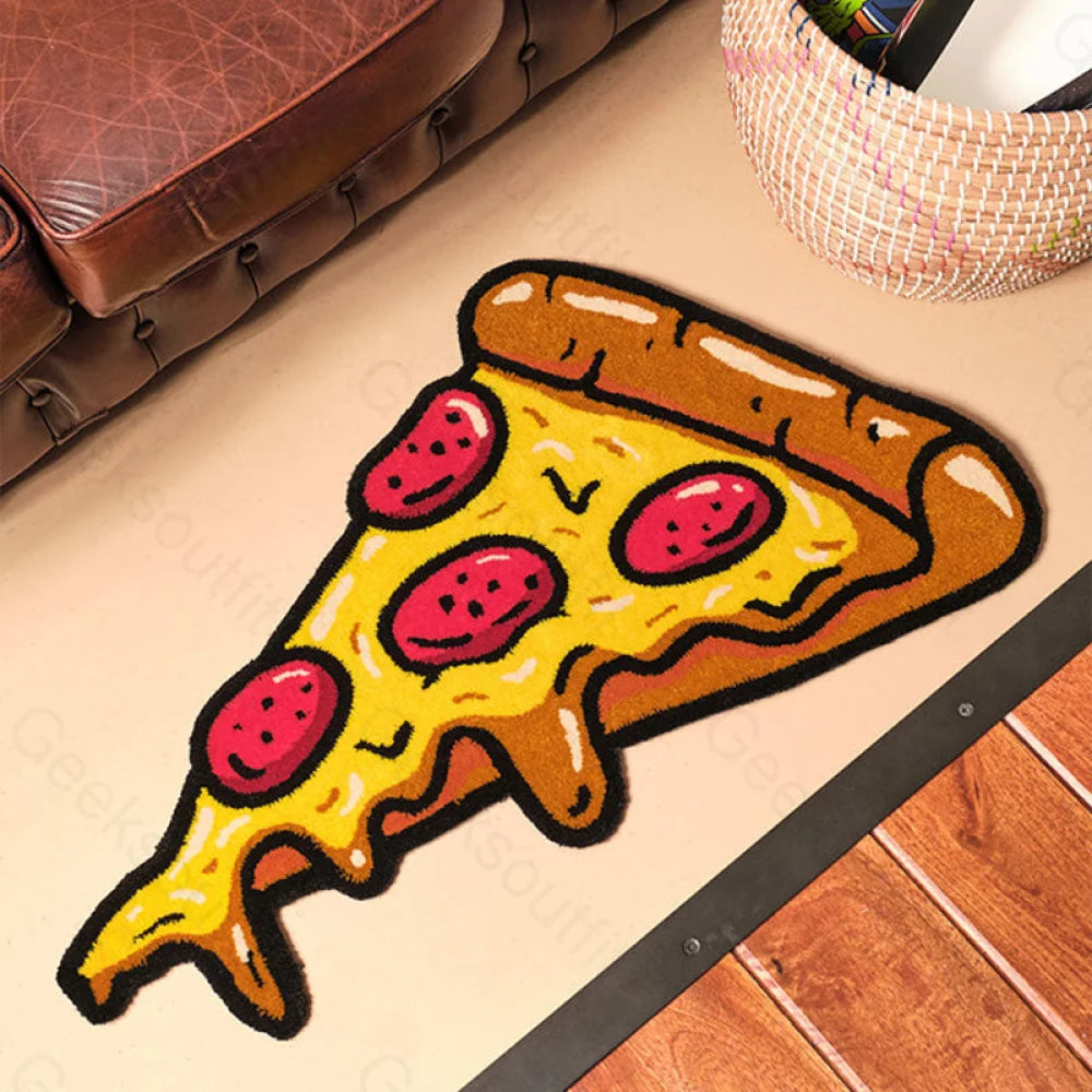 Pizza Slice Funny Imitation Wool Rug 80Cm