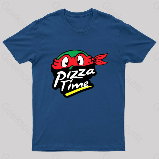 Pizza Time Geek T-Shirt Navy / S