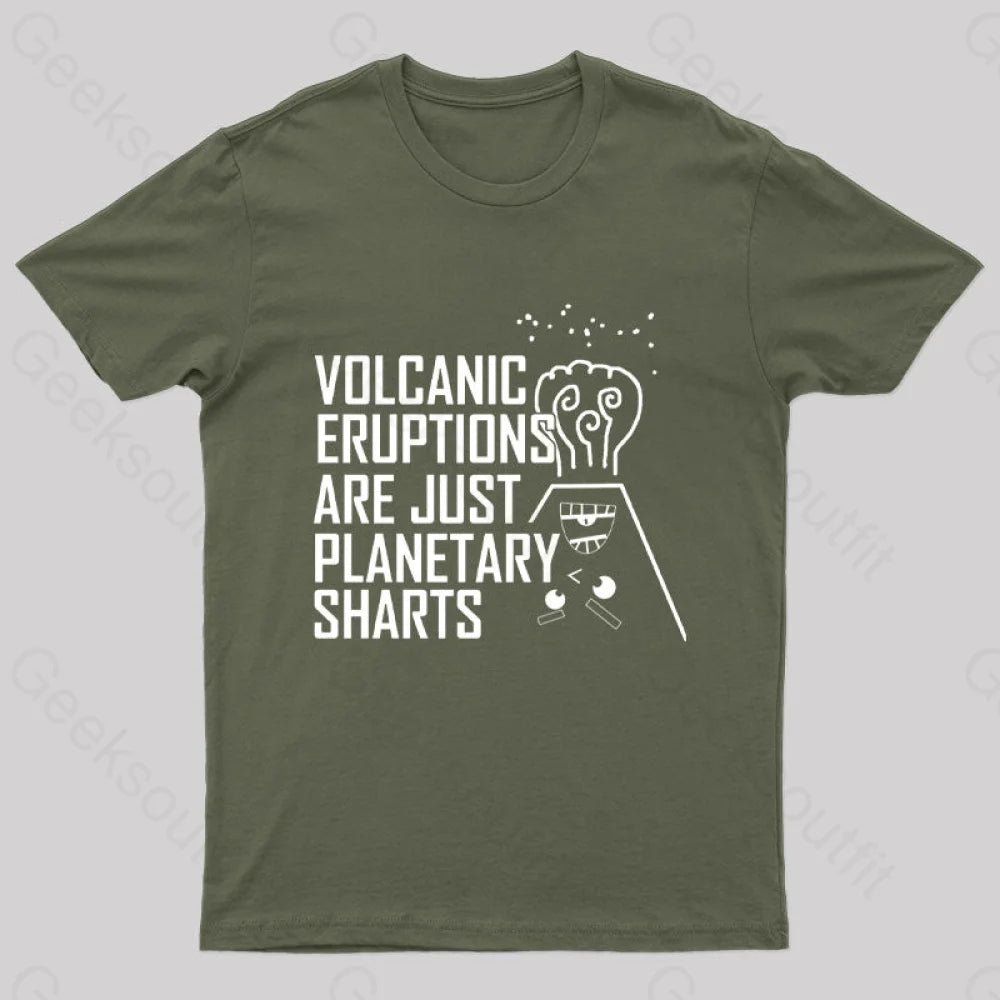 Planetary Sharts Geek T-Shirt Army Green / S