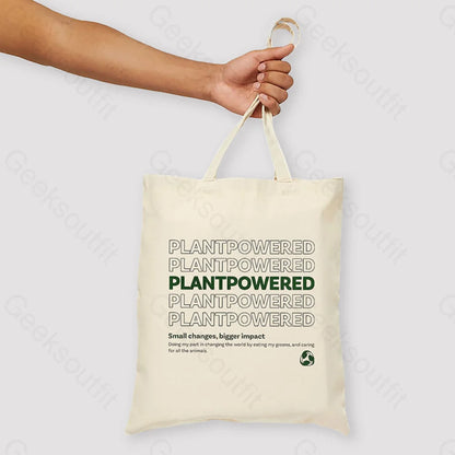 Plant Powered Unisex Tote Bag Beige