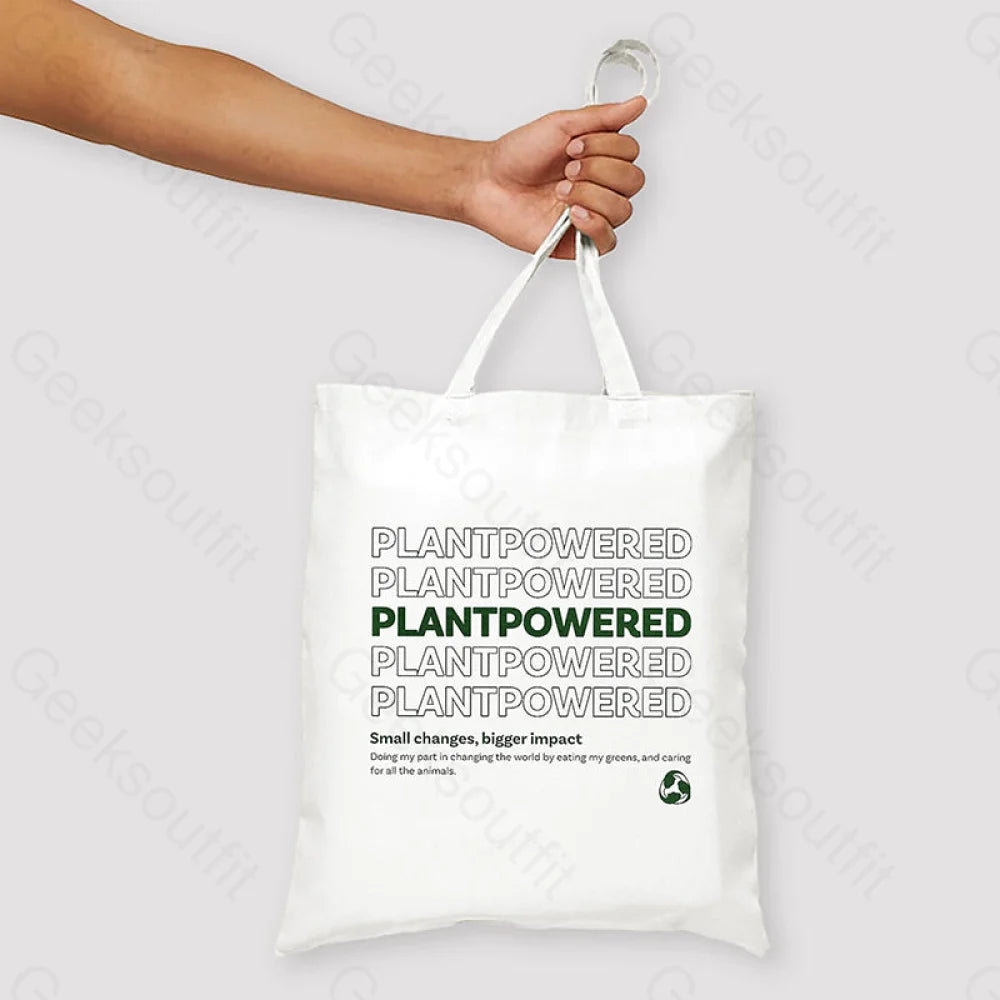 Plant Powered Unisex Tote Bag White