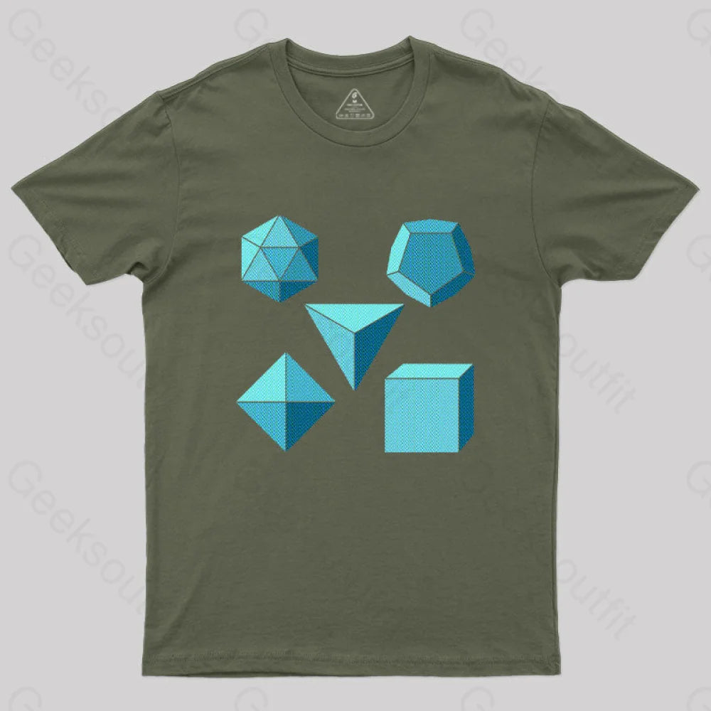 Platonic Solids T-Shirt Army Green / S