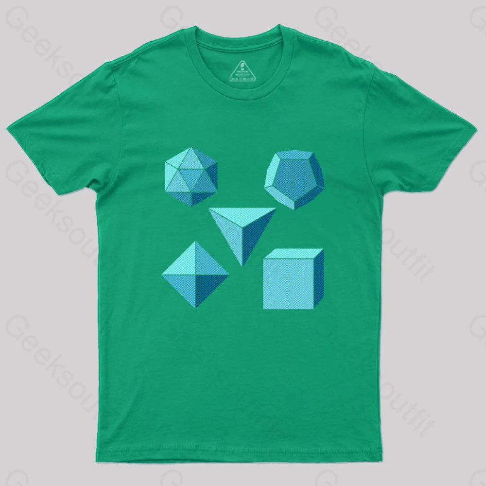 Platonic Solids T-Shirt Green / S