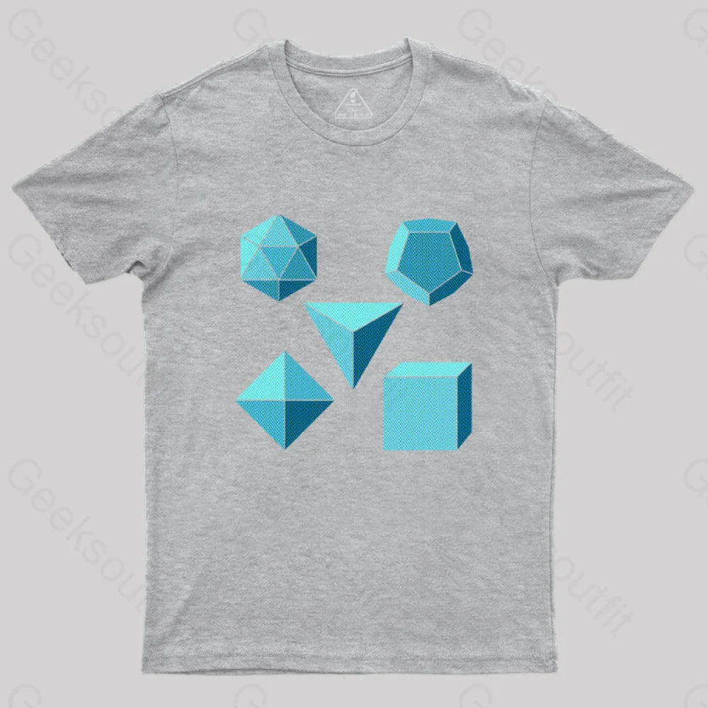 Platonic Solids T-Shirt Grey / S