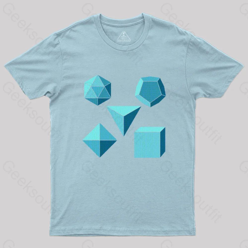 Platonic Solids T-Shirt Light Blue / S