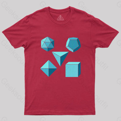 Platonic Solids T-Shirt Red / S