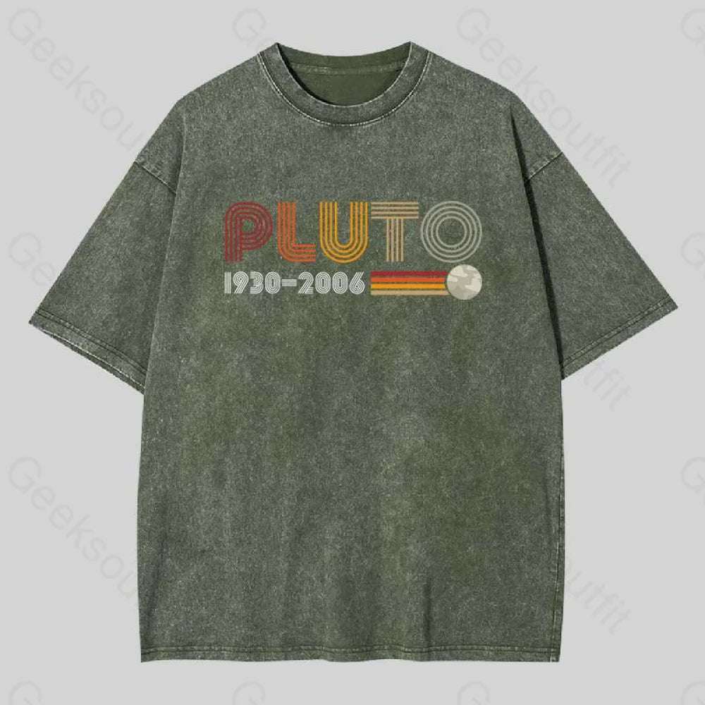 Pluto Washed T-Shirt Army Green / S