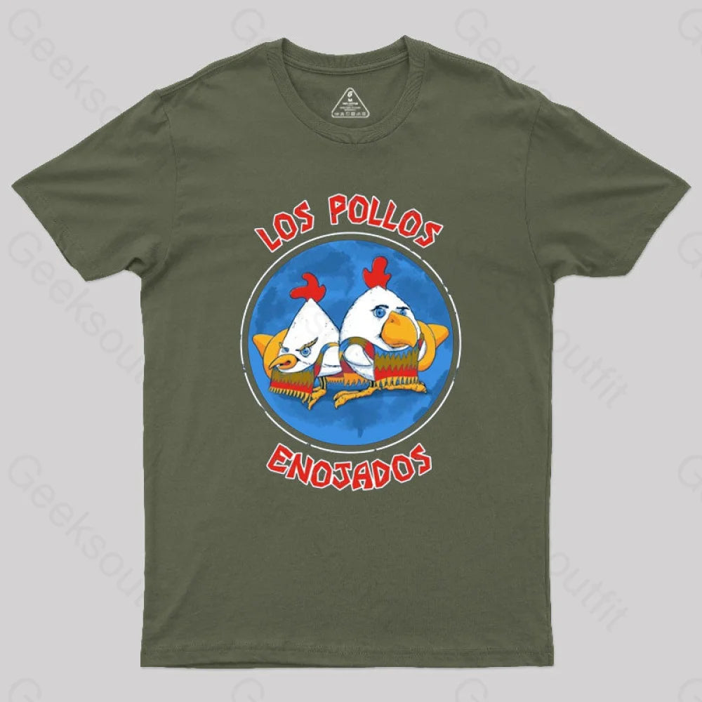 Pollos Enojados Geek T-Shirt Army Green / S