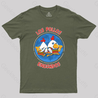 Pollos Enojados Geek T-Shirt Army Green / S