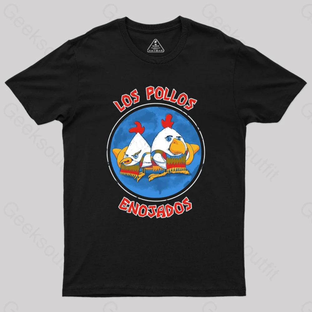 Pollos Enojados Geek T-Shirt Black / S