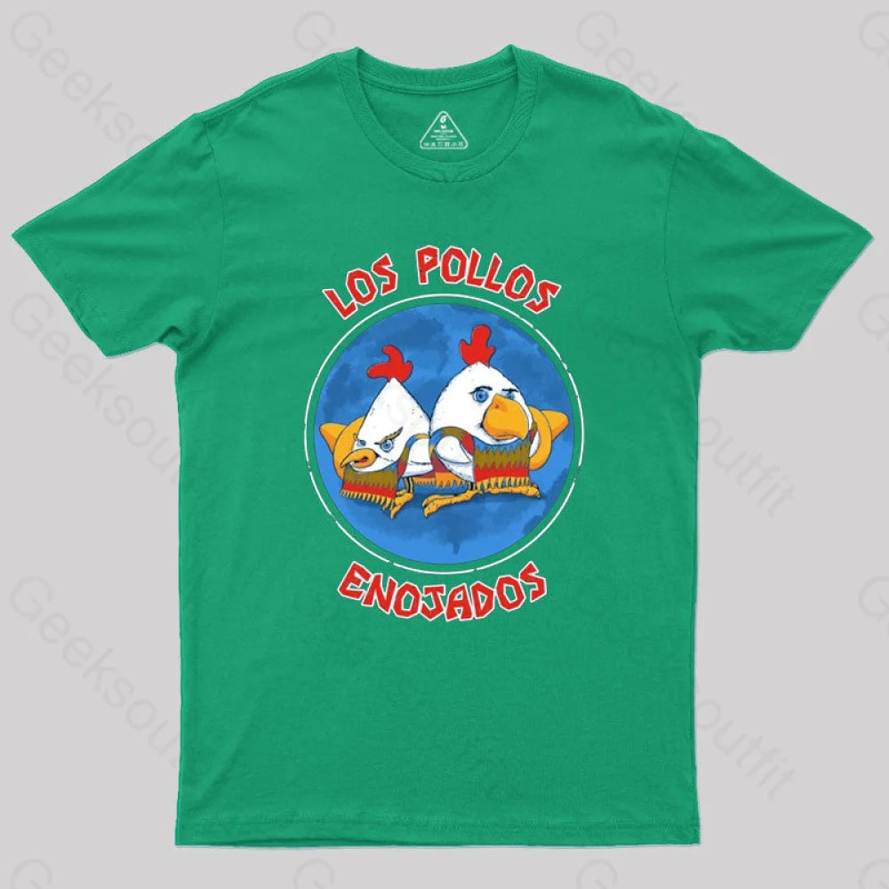 Pollos Enojados Geek T-Shirt Green / S