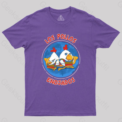 Pollos Enojados Geek T-Shirt Purple / S