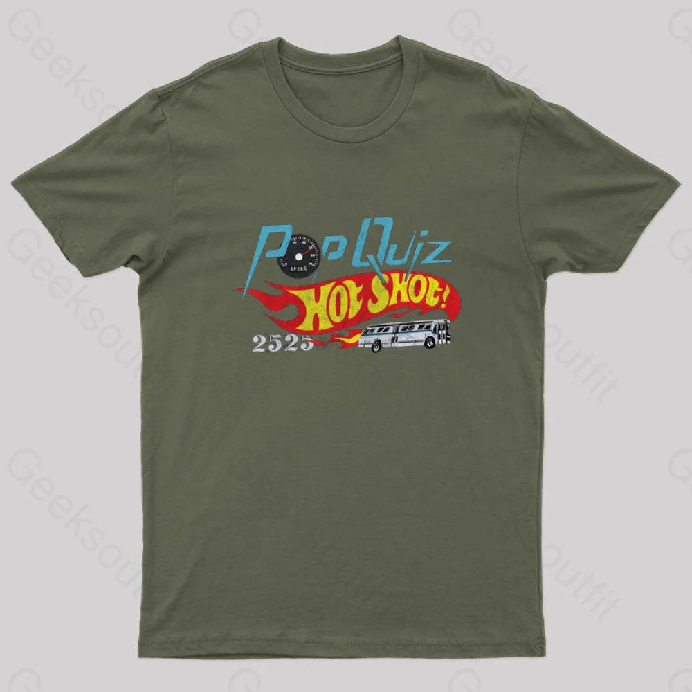 Pop Quiz Geek T-Shirt Army Green / S