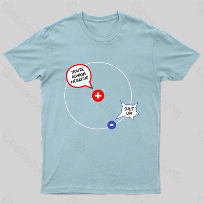 Positive Negative Hydrogen Conversation Nerd T-Shirt Light Blue / S