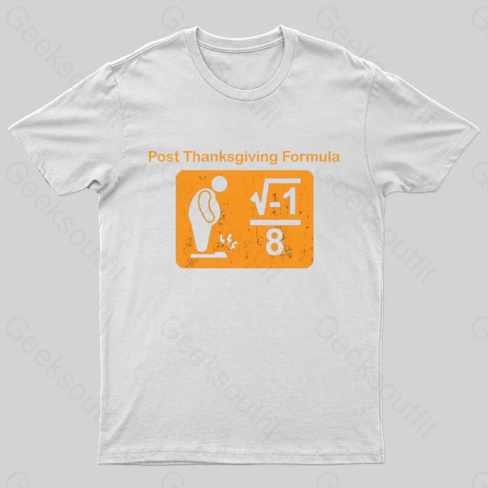 Post Thanksgiving Formula Geek T-Shirt White / S