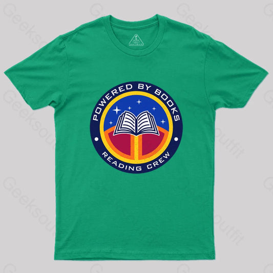 Powered By Books T-Shirt Green / S