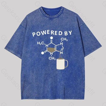 Powered By Caffeine Unisex Washed T-Shirt Blue / S