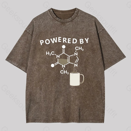 Powered By Caffeine Unisex Washed T-Shirt Coffee / S