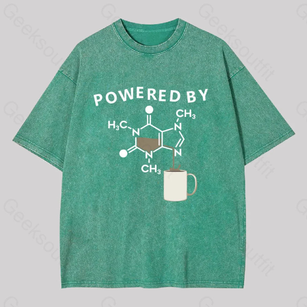 Powered By Caffeine Unisex Washed T-Shirt Grass Green / S