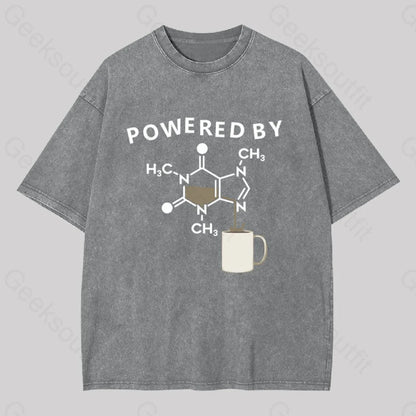 Powered By Caffeine Unisex Washed T-Shirt Grey / S