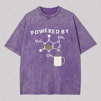 Powered By Caffeine Unisex Washed T-Shirt Purple / S