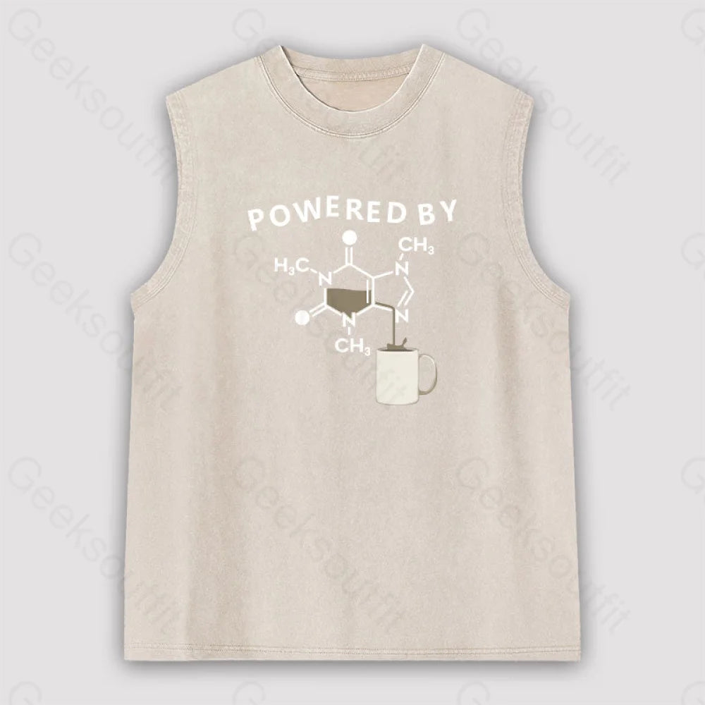 Powered By Caffeine Unisex Washed Tank Apricot / S