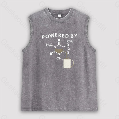 Powered By Caffeine Unisex Washed Tank Grey / S