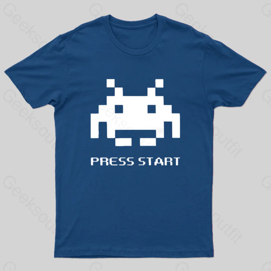 Press To Start T-Shirt Navy / S