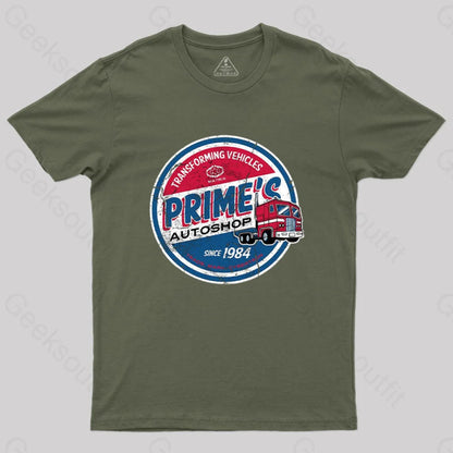 Primes Autoshop T-Shirt Army Green / S