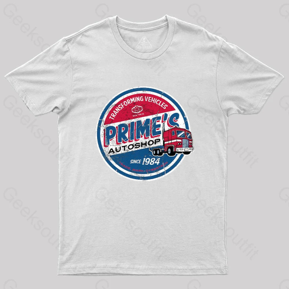 Primes Autoshop T-Shirt White / S