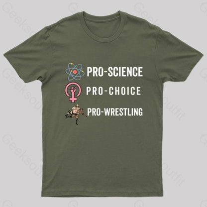 Pro Science Choice Wrestlig Nerd T-Shirt Army Green / S