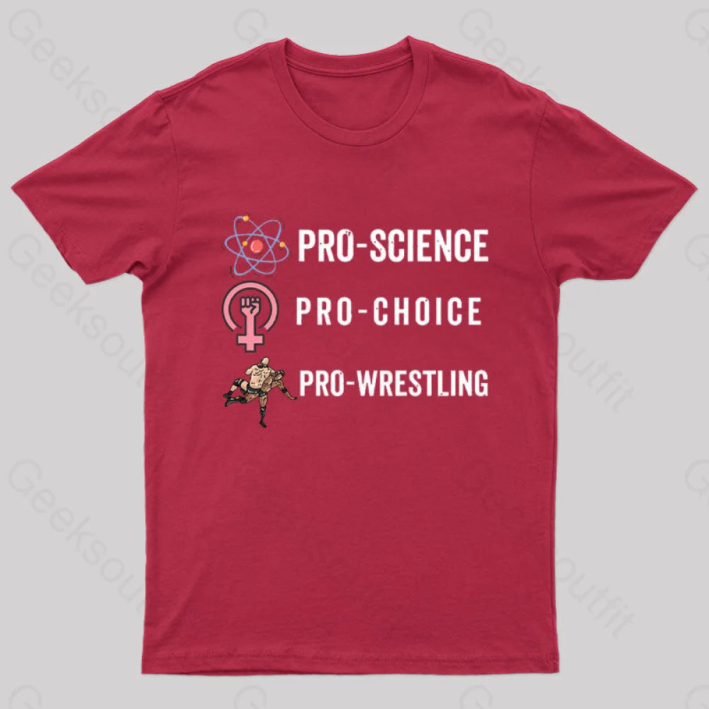 Pro Science Choice Wrestlig Nerd T-Shirt Red / S