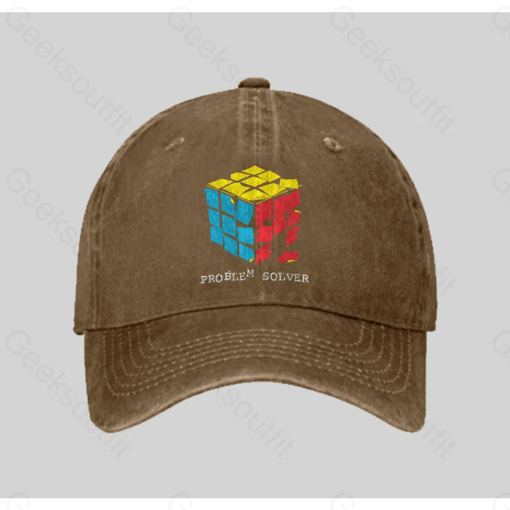 Problem Solver Washed Vintage Baseball Cap Natural