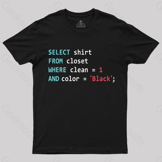 Programmer Database Geek T-Shirt Black / S