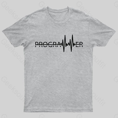 Programmer Heartbeat Geek T-Shirt Grey / S