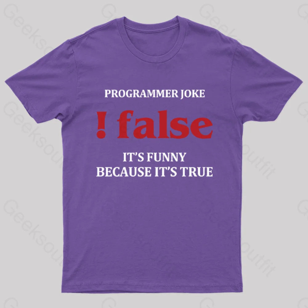 Programmer Joke!False T-Shirt Purple / S Yc