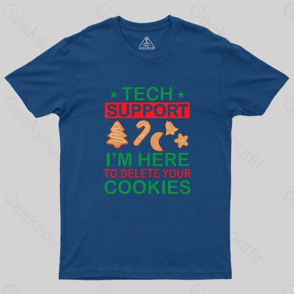 Programmer Tech Support Christmas T-Shirt Navy / S