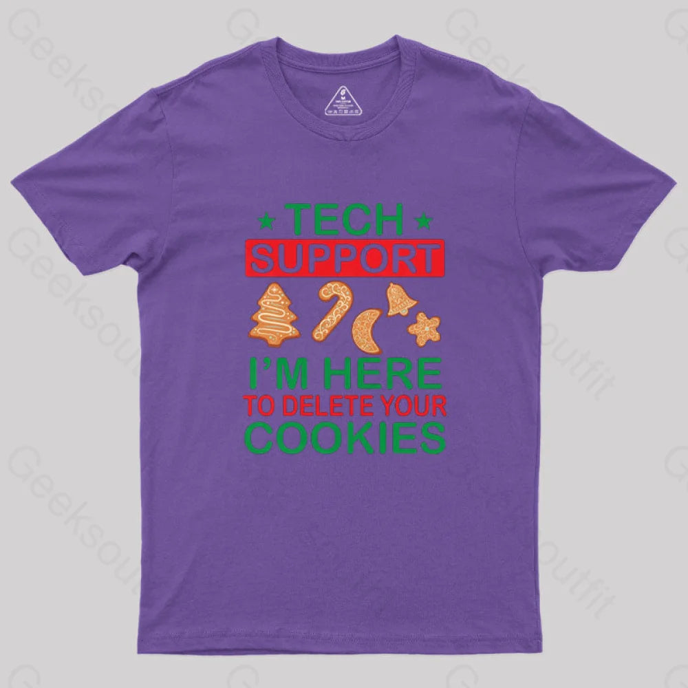 Programmer Tech Support Christmas T-Shirt Purple / S