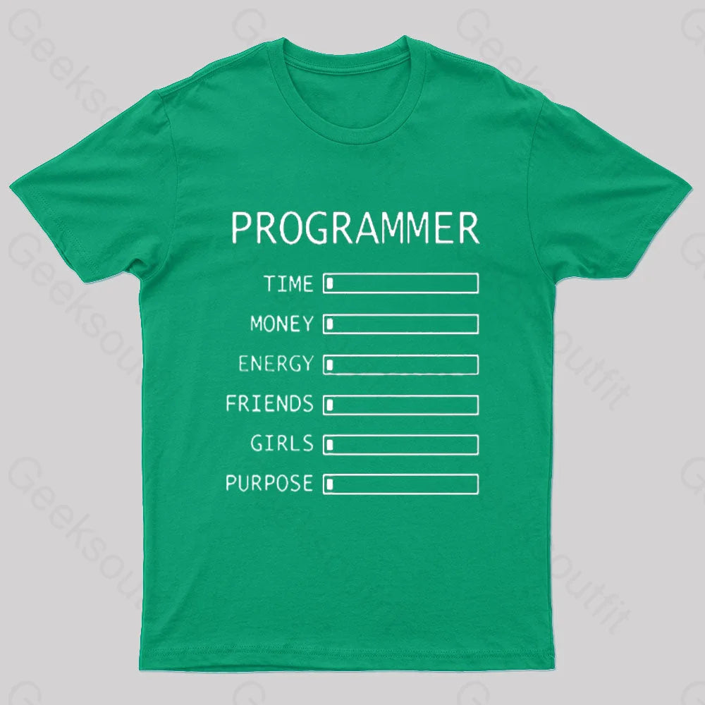 Programmer Time Nerd T-Shirt Green / S