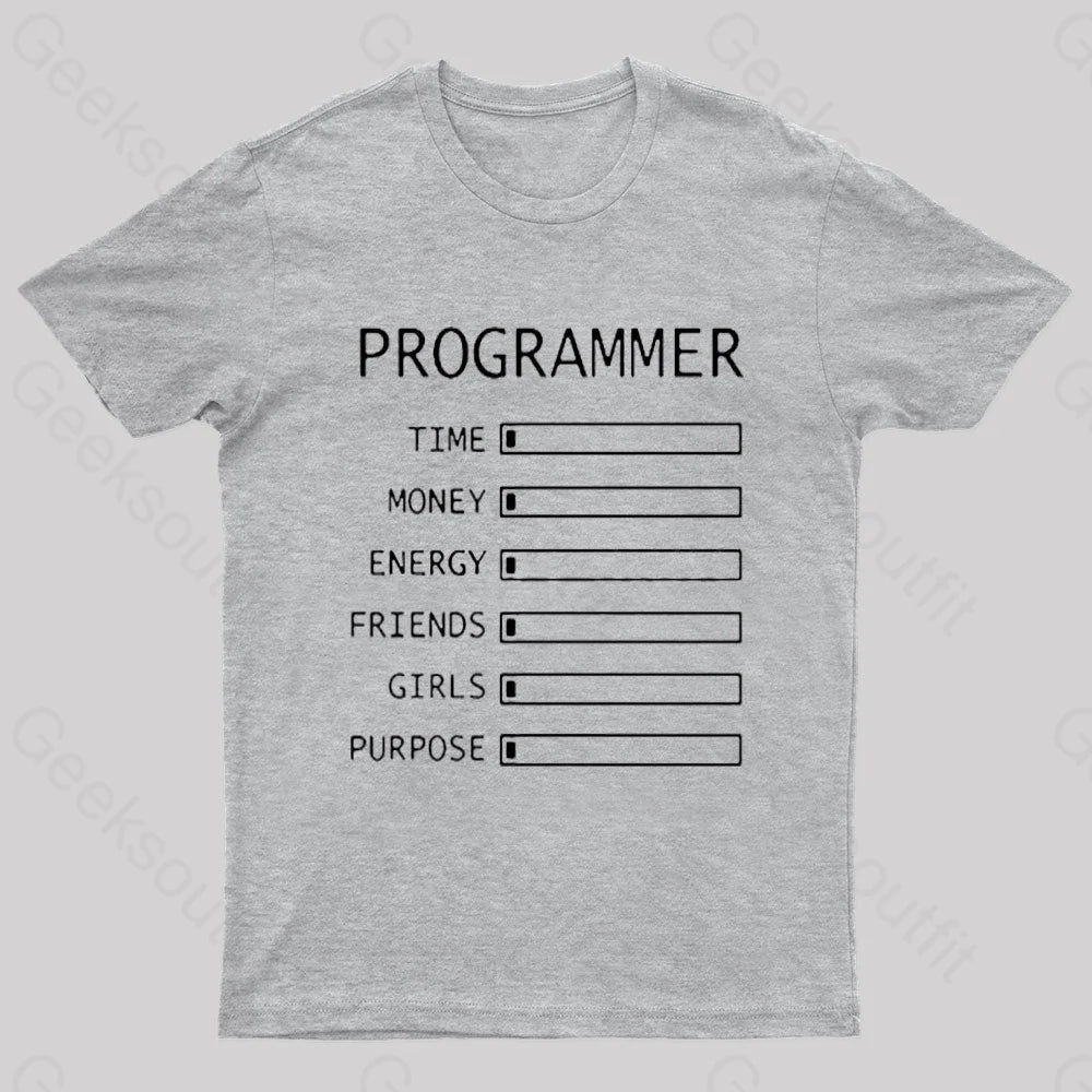 Programmer Time Nerd T-Shirt Grey / S