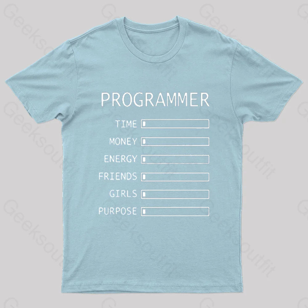 Programmer Time Nerd T-Shirt Light Blue / S