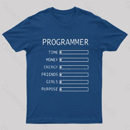 Programmer Time Nerd T-Shirt Navy / S