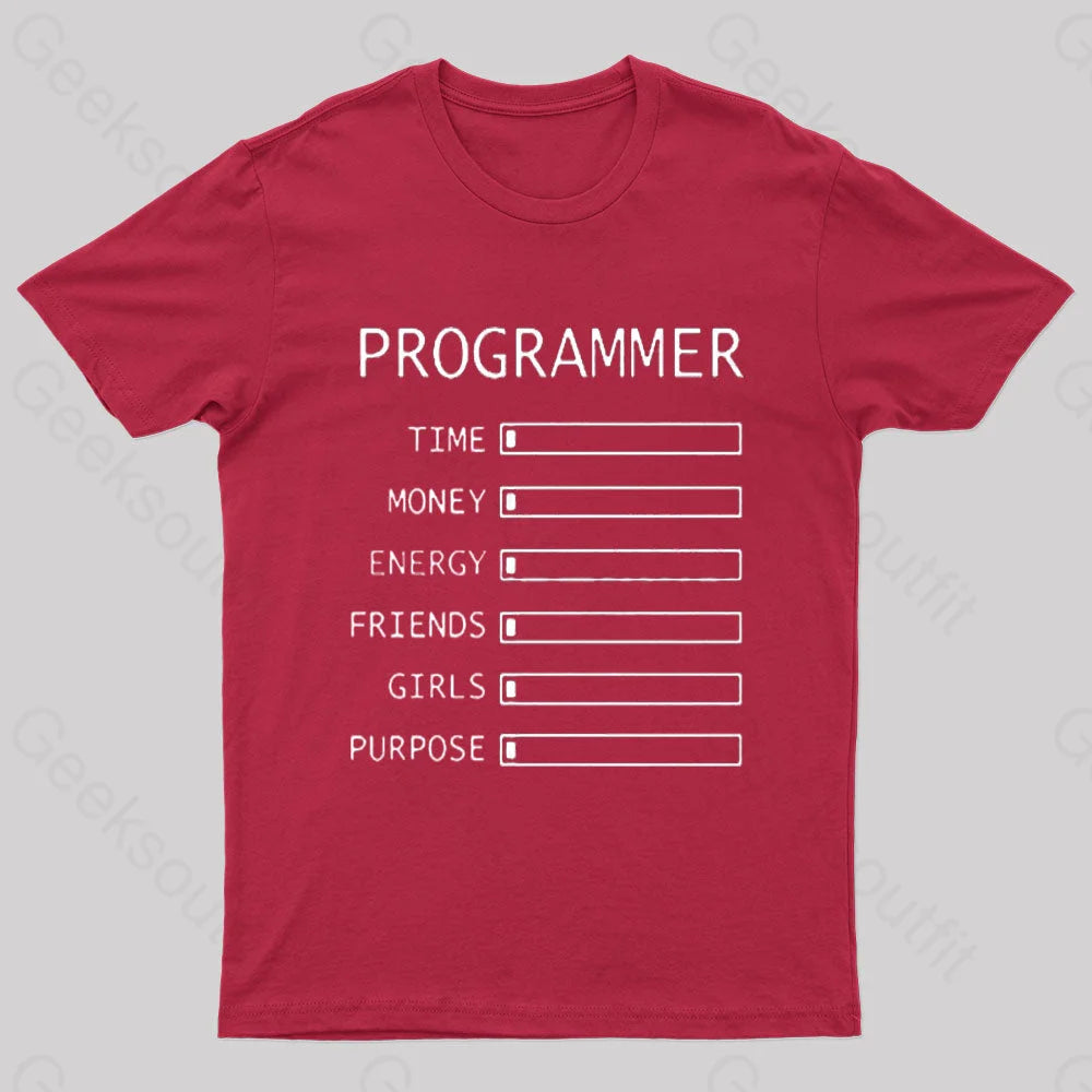 Programmer Time Nerd T-Shirt Red / S