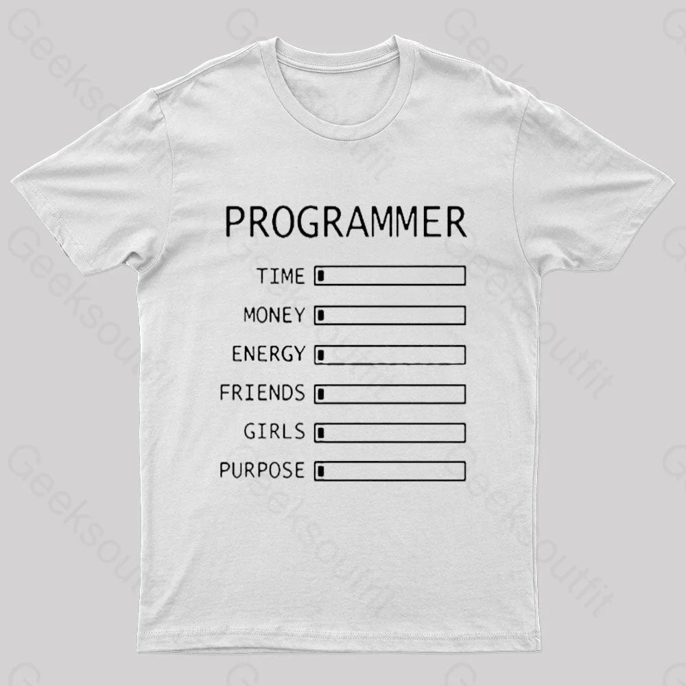 Programmer Time Nerd T-Shirt White / S