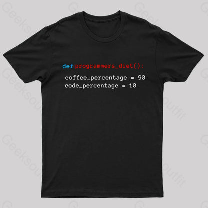 Programmers Diet Geek T-Shirt Black / S