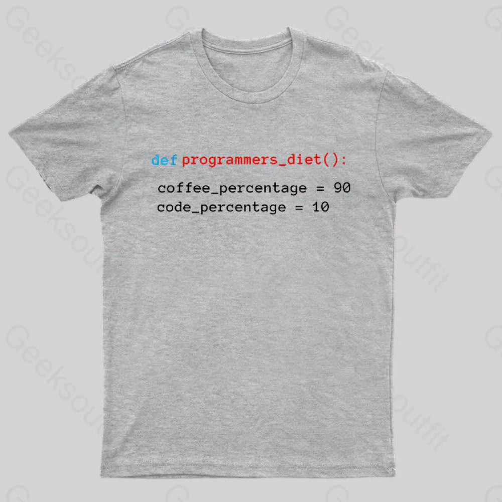 Programmers Diet Geek T-Shirt Grey / S