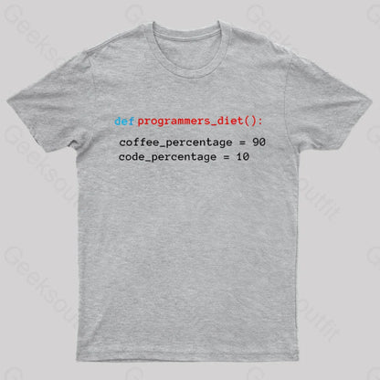 Programmers Diet Geek T-Shirt Grey / S