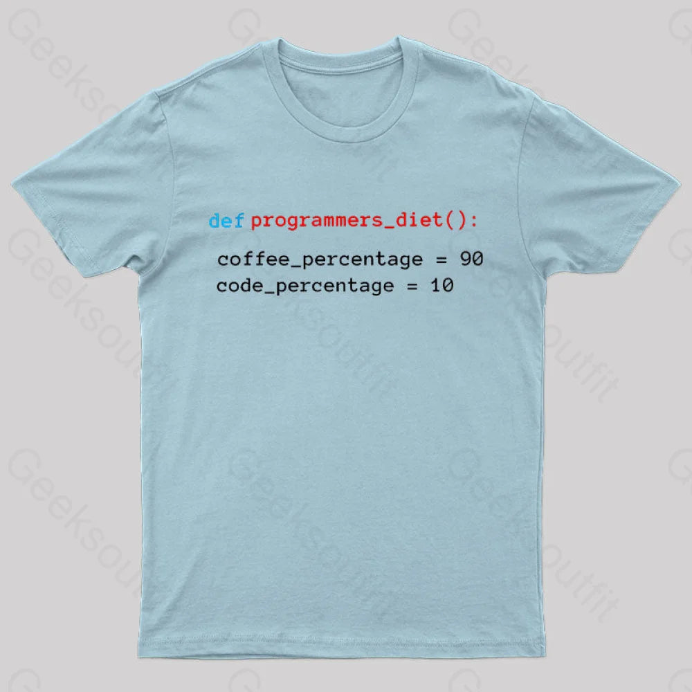 Programmers Diet Geek T-Shirt Light Blue / S