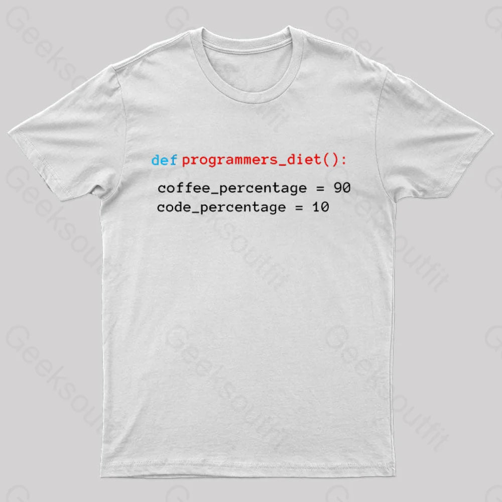 Programmers Diet Geek T-Shirt White / S