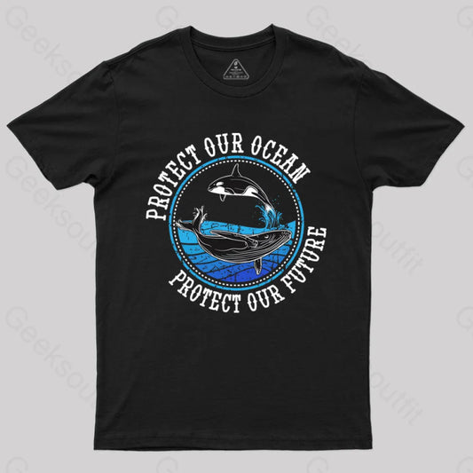 Protect Our Ocean Future Whale T-Shirt Black / S